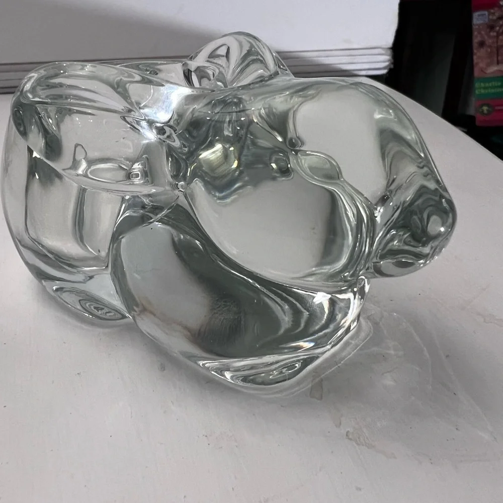 Indiana Glass Heavy Bunny Rabbit Crystal Votive Candleholders